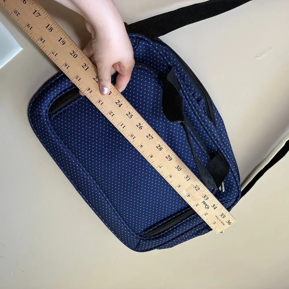 CHAPS blue travel shoulder messenger bag computer bag work trip adjustable strap